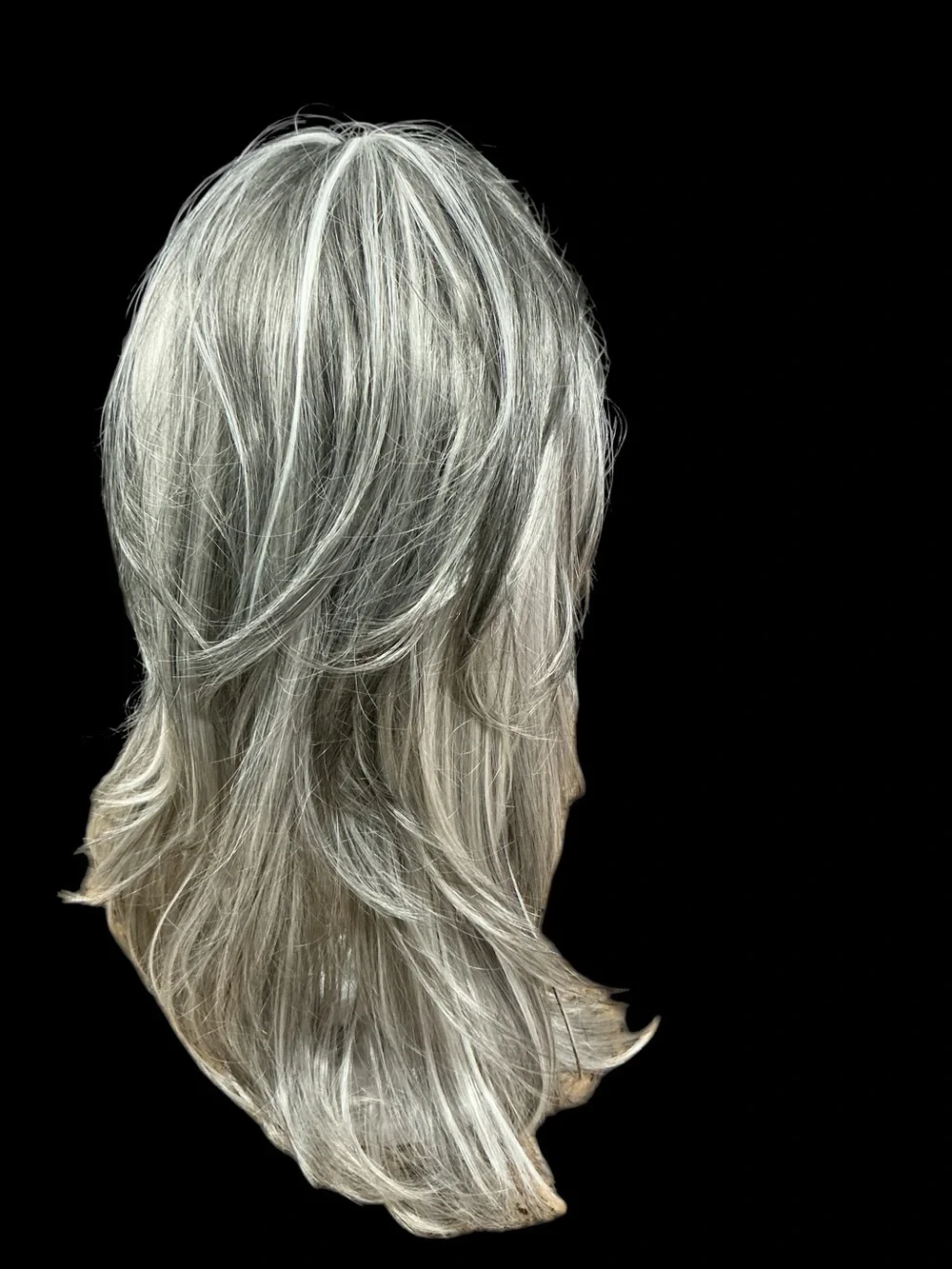 CSC Tiegs. Gray Long Layered Women's Wig - Natural Silver Tone